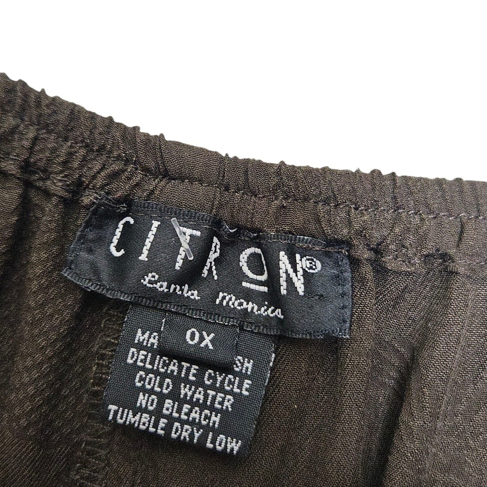 Citron Santa Monica NWT Silk Wide Leg Lounge Pants Dragon Asian Chocolate 0X - Picture 4 of 13